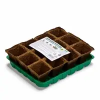 Набор для рассады: торфяная кассета, 12 ячеек по 50 мл, поддон _ × _ см, зелёный Набор для рассады: торфяная кассета, 12 ячеек по 50 мл, поддон _ × _ см, зелёный