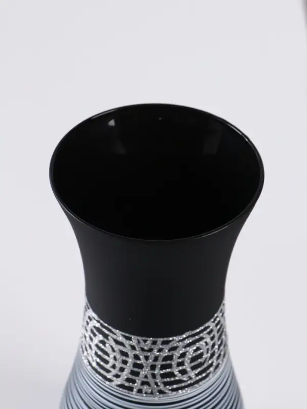 Ваза &laquo;Эридан. Узор&raquo;, h=26 см, стекло, чёрная
