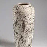 Ваза настольная керамика "Сэнс" 28,5х13 см, бело-чёрный Ваза настольная керамика "Сэнс" 28,5х13 см, бело-чёрный