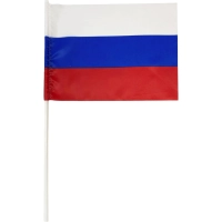 Флаг РФ 12*18см, с флагштоком 40см