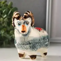 Фигурка фарфор &laquo;Баран&raquo;, 9.8 см, гжель цветная