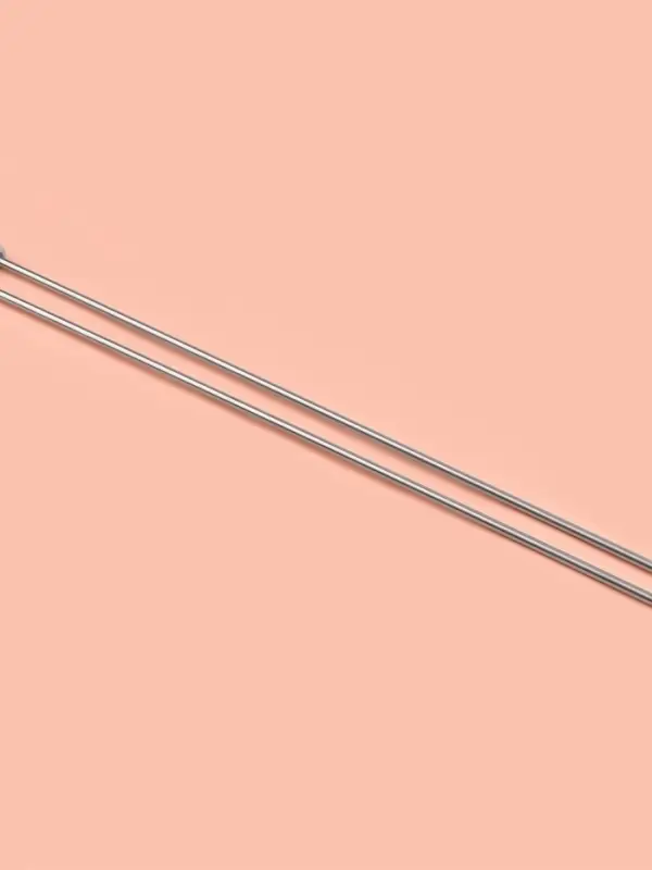 Спицы для вязания, прямые, d=4 мм, 35 см, 2 шт.