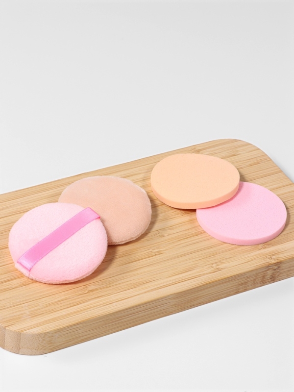 Набор д/макияжа 4шт: 2 пуховки, 2 спонжа латекс/полиэстер роз/беж пакет QF Набор д/макияжа 4шт: 2 пуховки, 2 спонжа латекс/полиэстер роз/беж пакет QF