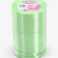 Атласная лента, набор 5 шт., 6/10/20/40/50 мм, 23&plusmn;1 м, нежно-зелёная №181