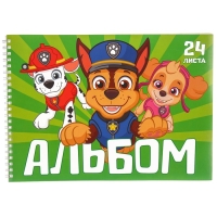 Альбом для рисования А4, 24 листа 100 г/м², на пружине, Щенячий патруль