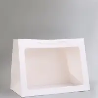 Пакет подарочный с окном, белый, 60&times;45&times;35 см