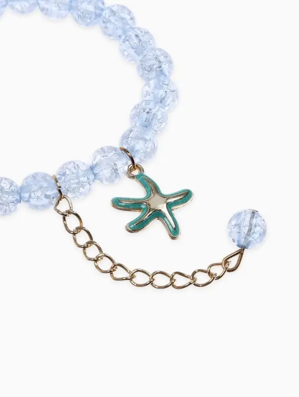 Браслет детский &laquo;Выбражулька. Морская звезда&raquo;, голубой в золоте