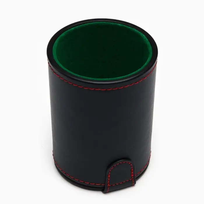 Кожаный стакан для игральных костей, 5 кубиков в комплекте, 7.9&times;10.2 см