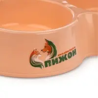 Миска двойная фигурная 28&times;14&times;5 см, бежевая