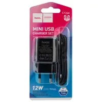 Сетевое зарядное устройство с кабелем USB на Type-C 2.4A C134A HOCO черное