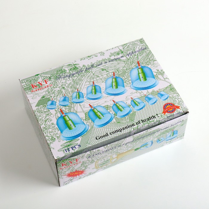 Банки акупункционного действия для вакуумного массажа с насосом, набор 12 шт. Банки акупункционного действия для вакуумного массажа с насосом, набор 12 шт.