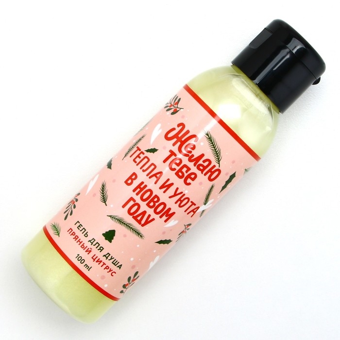 Гель для душа «Тепла и уюта в Новом Году!», 100 мл, аромат пряного цитруса, ЧИСТОЕ СЧАСТЬЕ Гель для душа «Тепла и уюта в Новом Году!», 100 мл, аромат пряного цитруса, ЧИСТОЕ СЧАСТЬЕ