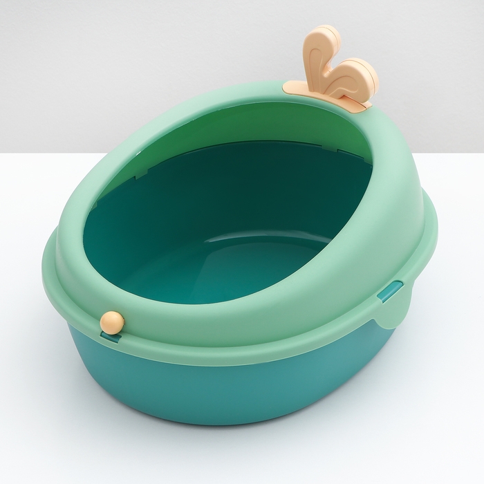 Туалет с бортом округлый 40 х 33,8 х 25,5 см, зелёный/оранжевый Туалет с бортом округлый 40 х 33,8 х 25,5 см, зелёный/оранжевый