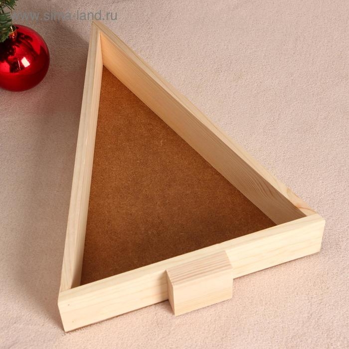 Кашпо деревянное  Кашпо деревянное "Ящик Ёлочка треугольником", МАССИВ, 39×27×6 см
