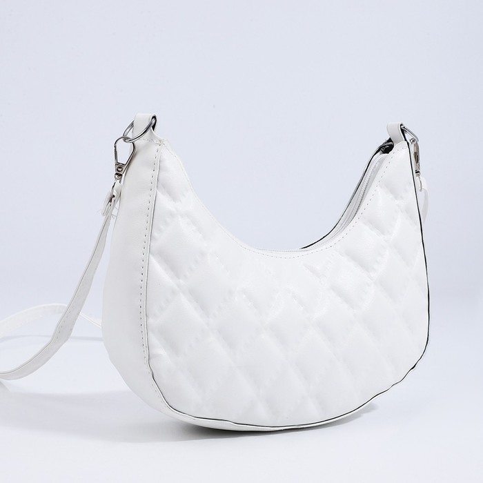 Сумка-багет на молнии, цвет белый Сумка-багет на молнии, цвет белый