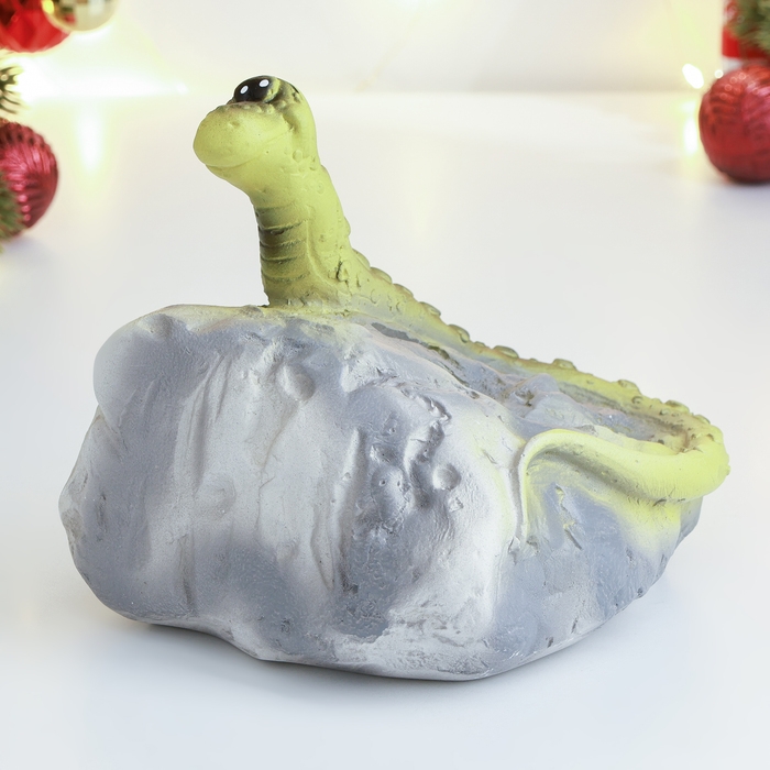 Новый год. Символ 2025. Копилка Новый год. Символ 2025. Копилка "Змея на камне" 12х16х16см