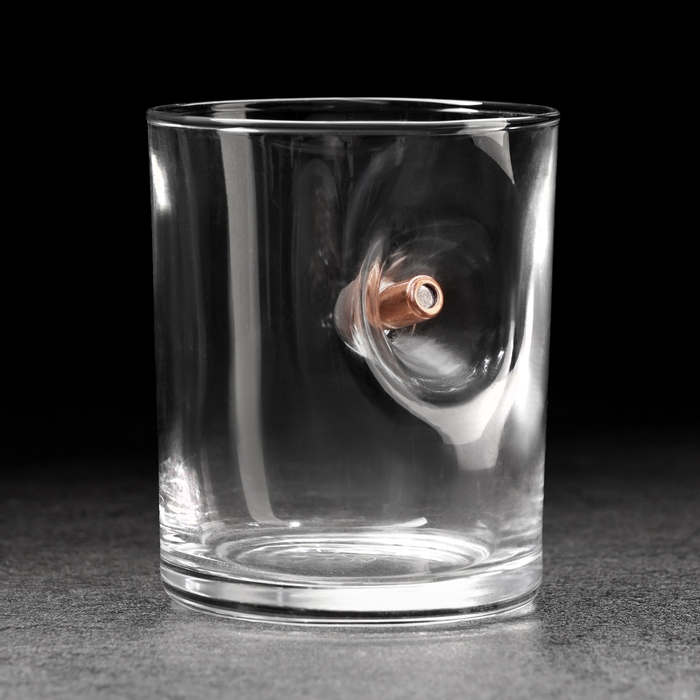 Стакан Стакан "Непробиваемый. ВКС", для виски, эмблема с пулей, 250 мл
