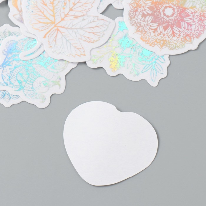 Наклейка пластик Наклейка пластик "Голография. Цветы" набор 38 шт 13х11,5х0,5 см