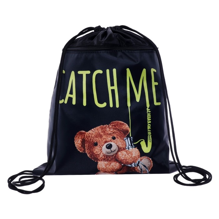 Мешок для обуви с карманом 420 х 340 мм, Calligrata МСО-7С, (мягкий полиэстер, плотность 210D),  Мешок для обуви с карманом 420 х 340 мм, Calligrata МСО-7С, (мягкий полиэстер, плотность 210D), "Медведь"