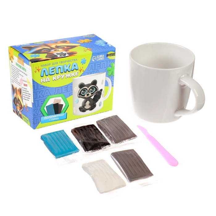 Кружка для декорирования полимерной глиной «Серый енот», 300 мл Кружка для декорирования полимерной глиной «Серый енот», 300 мл