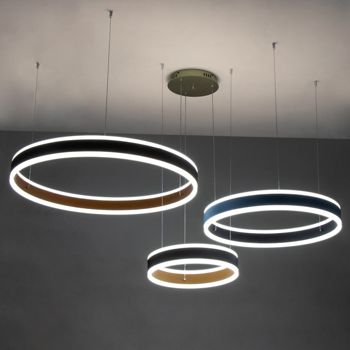 Люстра с ПДУ Люстра с ПДУ "Синтура" 3LED 266Вт 3000-6000К синий-оранжевый-бежевый 140х100х7-157см BayerLux 767309