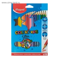 Карандаши трёхгранные 18 цветов, Maped Color Peps