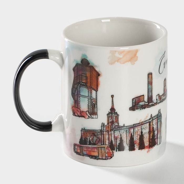 Кружка фарфоровая Доляна «Екатеринбург», 340 мл