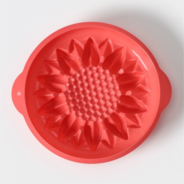 Форма для выпечки Доляна &laquo;Подсолнух&raquo;, силикон, 29&times;6 см, с ручками, цвет МИКС