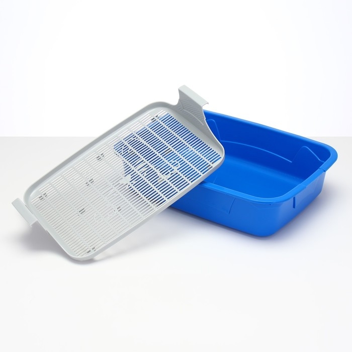 Туалет с сеткой,  45х34х15 см, синий/серый Туалет с сеткой,  45х34х15 см, синий/серый