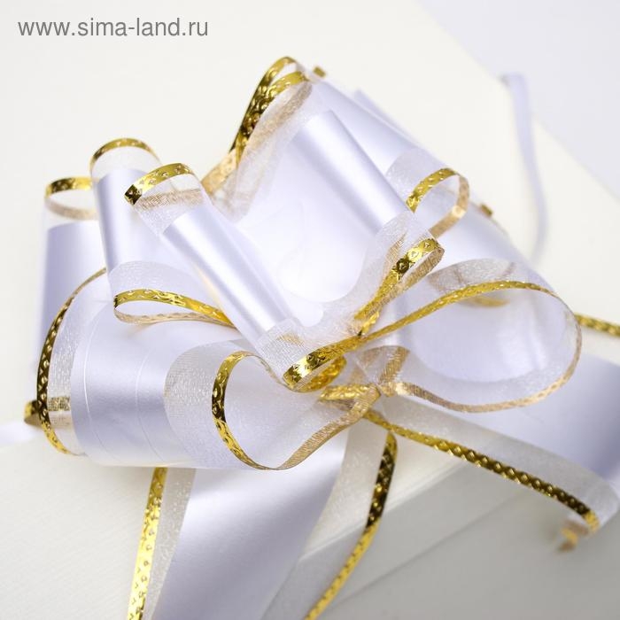 Бант-бабочка №7 Бант-бабочка №7 "Золотая полоса", белый