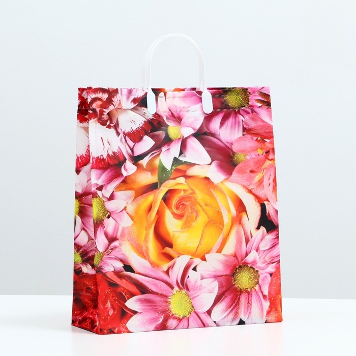 Пакет "Цветочная фантазия", мягкий пластик, 37 x 32 см, 120 мкм