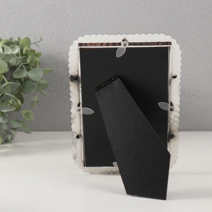 Фоторамка пластик 10х15 см Фоторамка пластик 10х15 см "Зелёно-голубой жемчуг стразы" закруглённые углы 1,8х12,5х17,5 см 10527