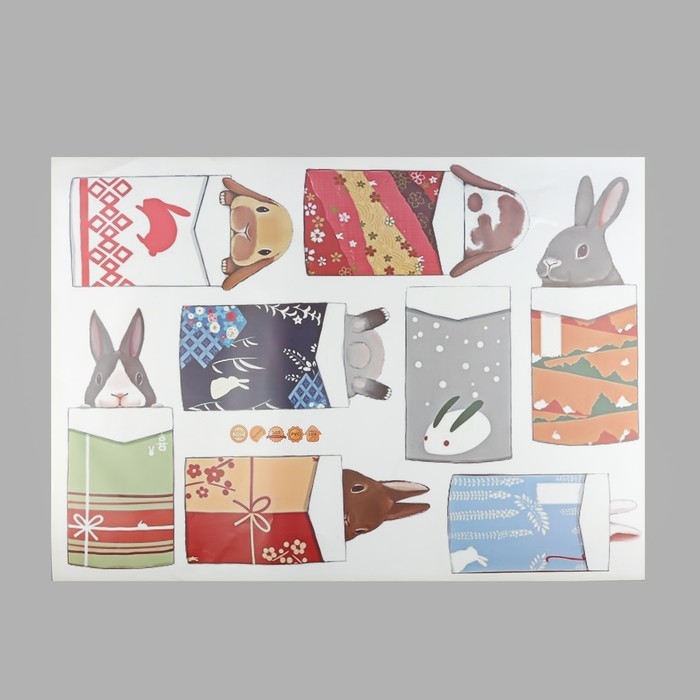 Наклейка пластик интерьерная Наклейка пластик интерьерная "Зайки в носочках" 50х70 см