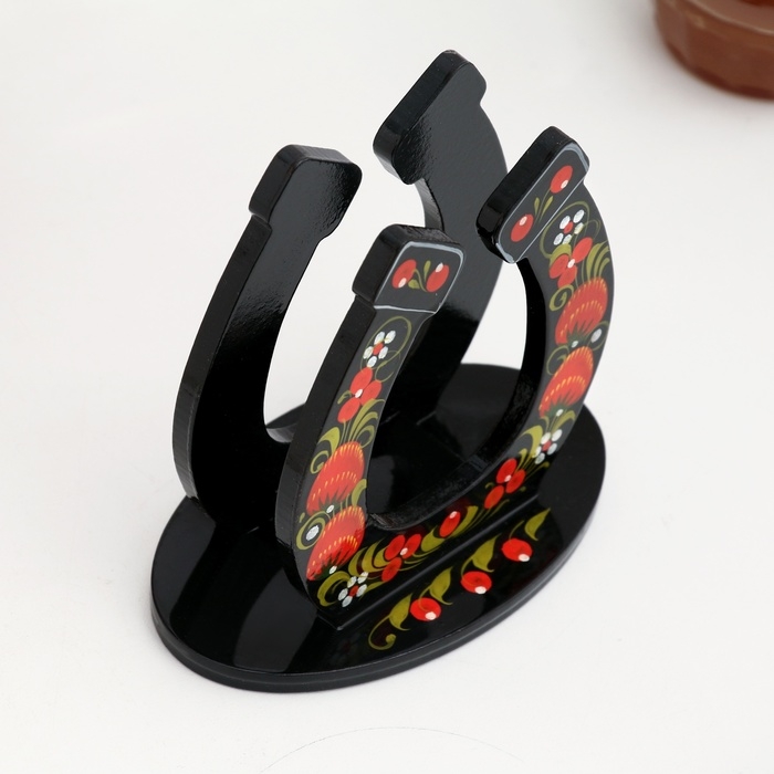 Салфетница «Подкова», 7 х 12 см, хохлома Салфетница «Подкова», 7 х 12 см, хохлома