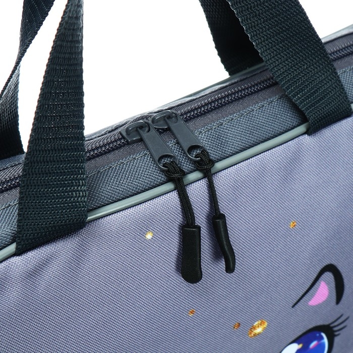 Папка с ручками текстильная А4, 370 х 280 х 60 мм, Stavia Папка с ручками текстильная А4, 370 х 280 х 60 мм, Stavia "Кошка космос"