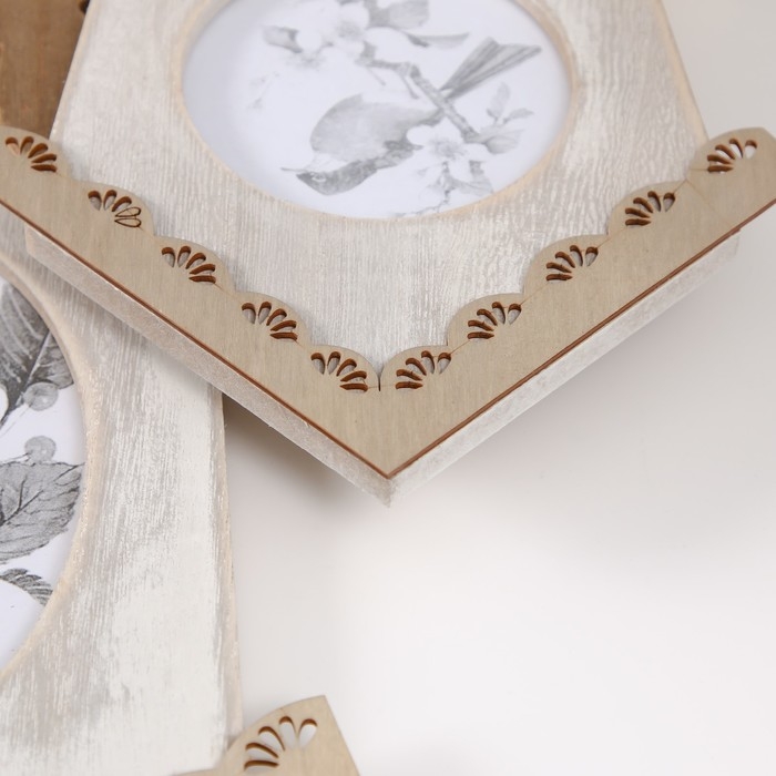 Фоторамка дерево на 2 фото 9х9 и 10х14 см Фоторамка дерево на 2 фото 9х9 и 10х14 см "Домики с птичкой на ветке" 29х5х32 см