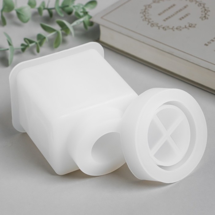 Молд силикон Молд силикон "Баночка квадратная" с крышкой 9,3х9,3х11,8 см