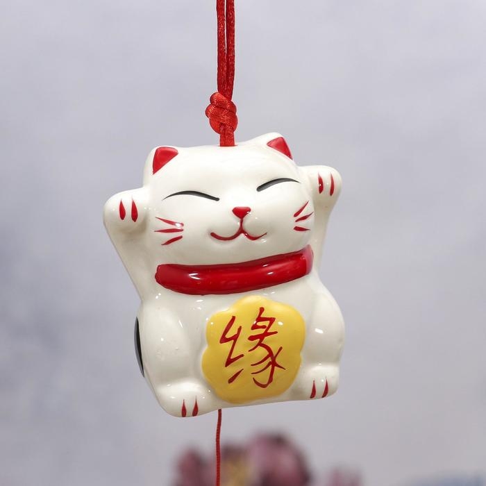 Сувенир керамика колокольчик Сувенир керамика колокольчик "Манеки-неко Семья" 5х6,5х6,5 см