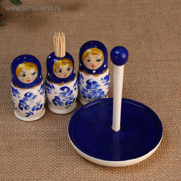 Набор для специй  Набор для специй "Гжель", 15 мл., ручная роспись