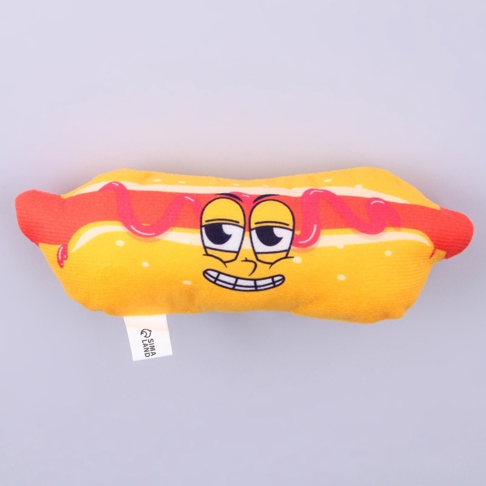 Игрушка для собак с пищалкой «Хот-дог» из текстиля, 18 х 7 см Игрушка для собак с пищалкой «Хот-дог» из текстиля, 18 х 7 см