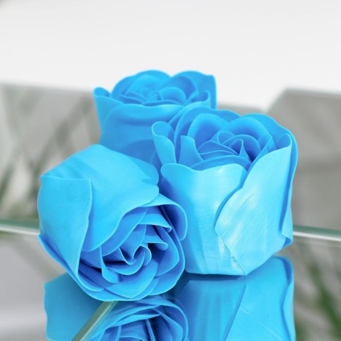 Мыльные розочки, синие, набор 10 шт. Мыльные розочки, синие, набор 10 шт.