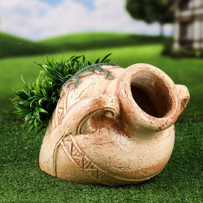 Горшок  Горшок "Амфора с ящерицей" лежачее, малое, 22х42см