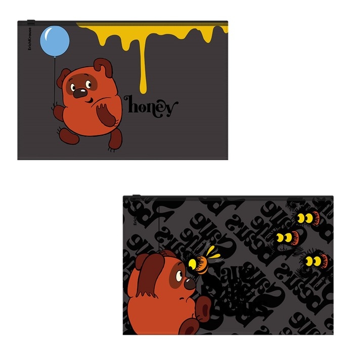 Папка-конверт на ZIP-молнии B5, 160 мкм, ErichKrause Папка-конверт на ZIP-молнии B5, 160 мкм, ErichKrause "Винни-Пух", микс