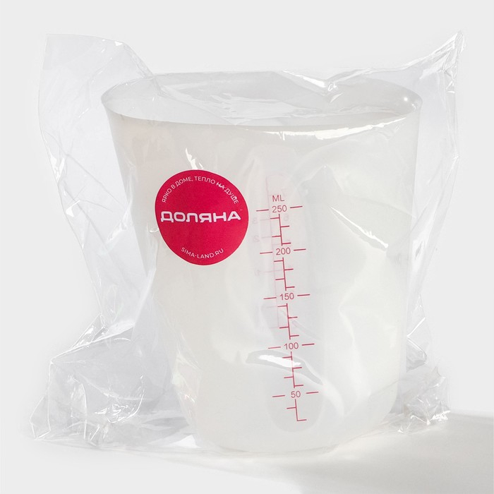 Мерный стакан Доляна, 250 мл, цвет белый Мерный стакан Доляна, 250 мл, цвет белый