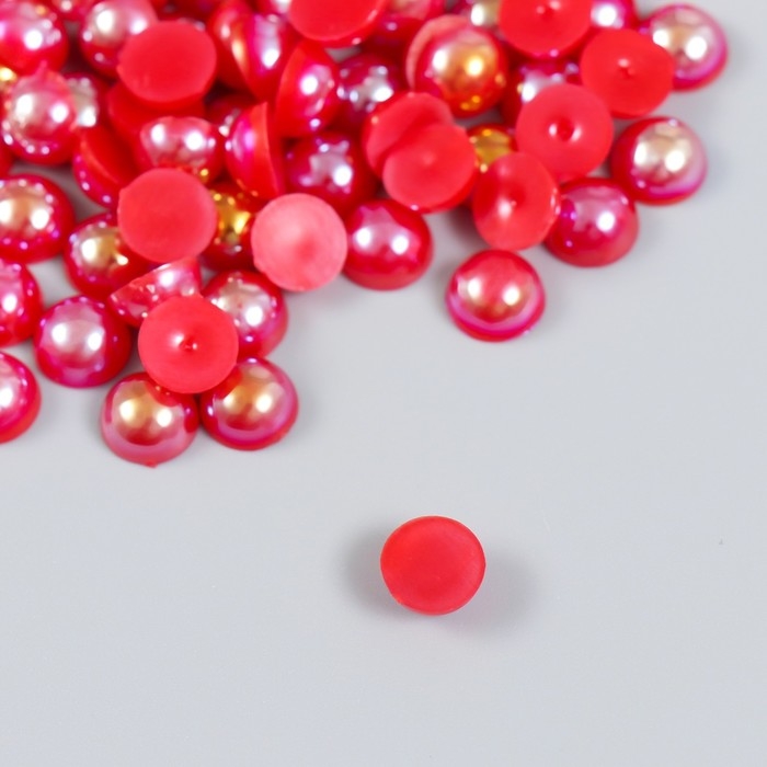 Декор для творчества пластик Декор для творчества пластик "Половинки бусин. Красная гамма" 20 гр 0,8х0,8 см