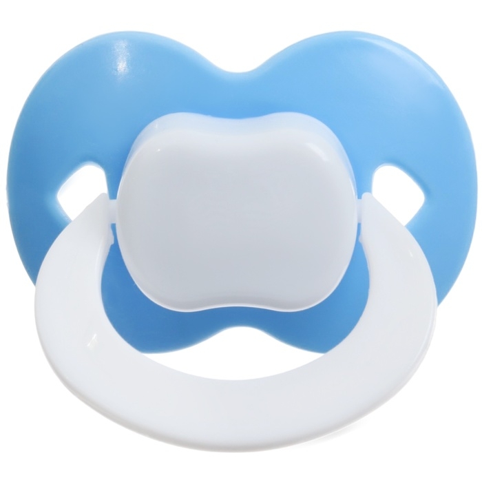 Соска - пустышка силиконовая ортодонтическая, от 6 мес., с держателем, цвет МИКС