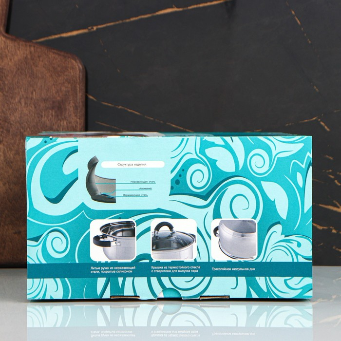 Кастрюля «Ирида», 3.9 л, d=20 см, капсульное дно, индукция Кастрюля «Ирида», 3.9 л, d=20 см, капсульное дно, индукция