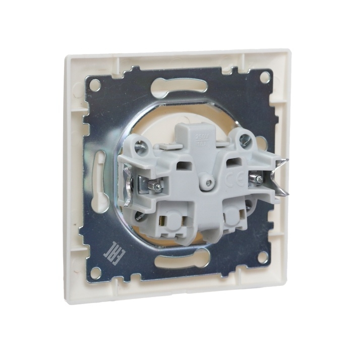 Розетка одноместная Luazon Lighting  Розетка одноместная Luazon Lighting "Антей", 10 А, скрытая, без з/к, белая