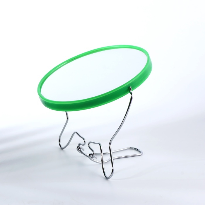 Зеркало настольное - подвесное «Круг», двустороннее, с увеличением, d зеркальной поверхности 14,5 см, цвет зелёный Зеркало настольное - подвесное «Круг», двустороннее, с увеличением, d зеркальной поверхности 14,5 см, цвет зелёный