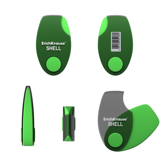 Ластик в пластиковом футляре ErichKrause Shell, мягкий, гипоаллергенный, МИКС Ластик в пластиковом футляре ErichKrause Shell, мягкий, гипоаллергенный, МИКС